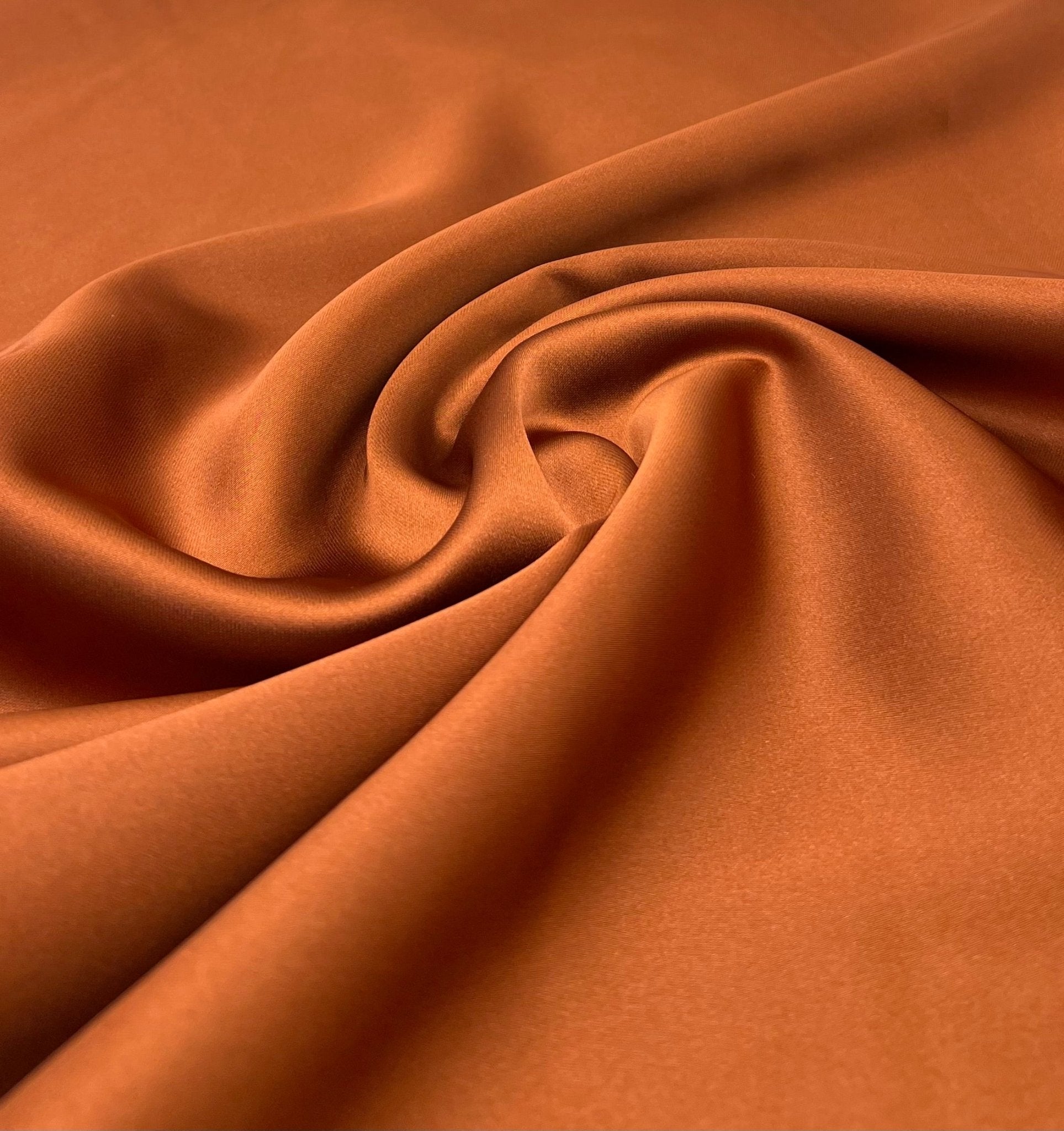 Rust Toffee Recycled Satin 160GSM Dress Craft Non Stretch Fabric - T9 Fabrics