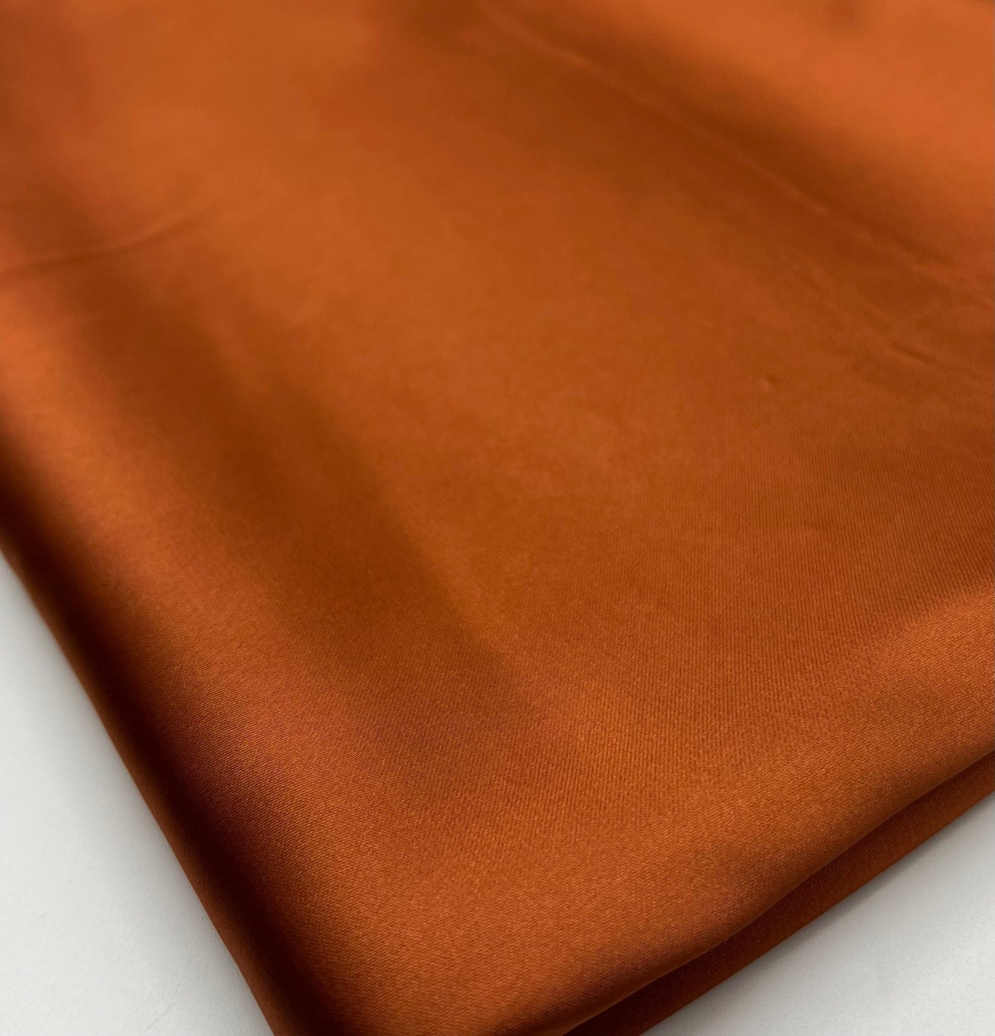 Rust Toffee Recycled Satin 160GSM Dress Craft Non Stretch Fabric - T9 Fabrics
