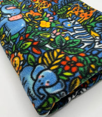 Safari Animals Printed Anti - Pil Polar Fleece Fabric Blanket Loungewear - T9 Fabrics
