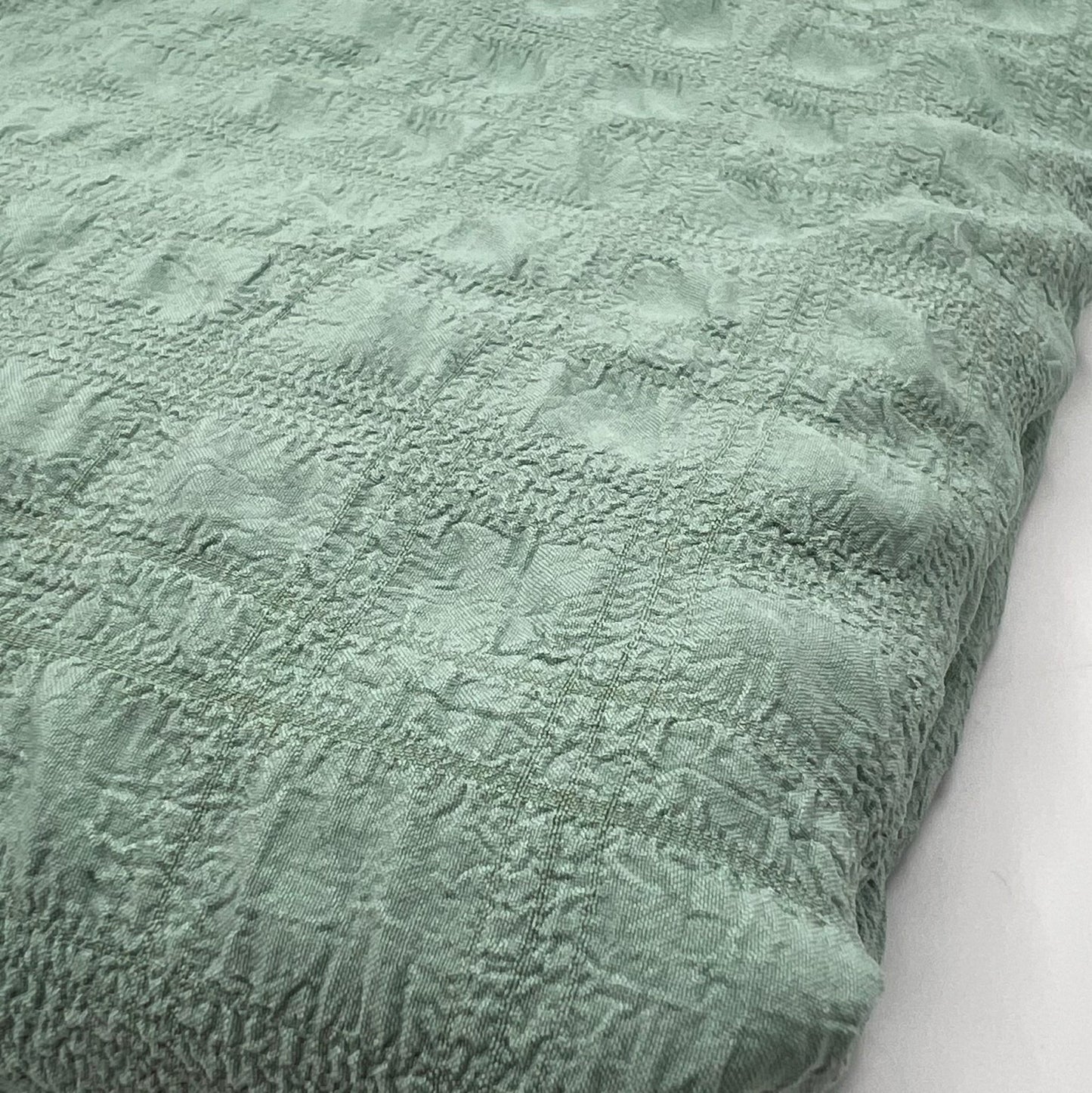 Sage Green Textured Bubble Non Stretch Fabric - T9 Fabrics