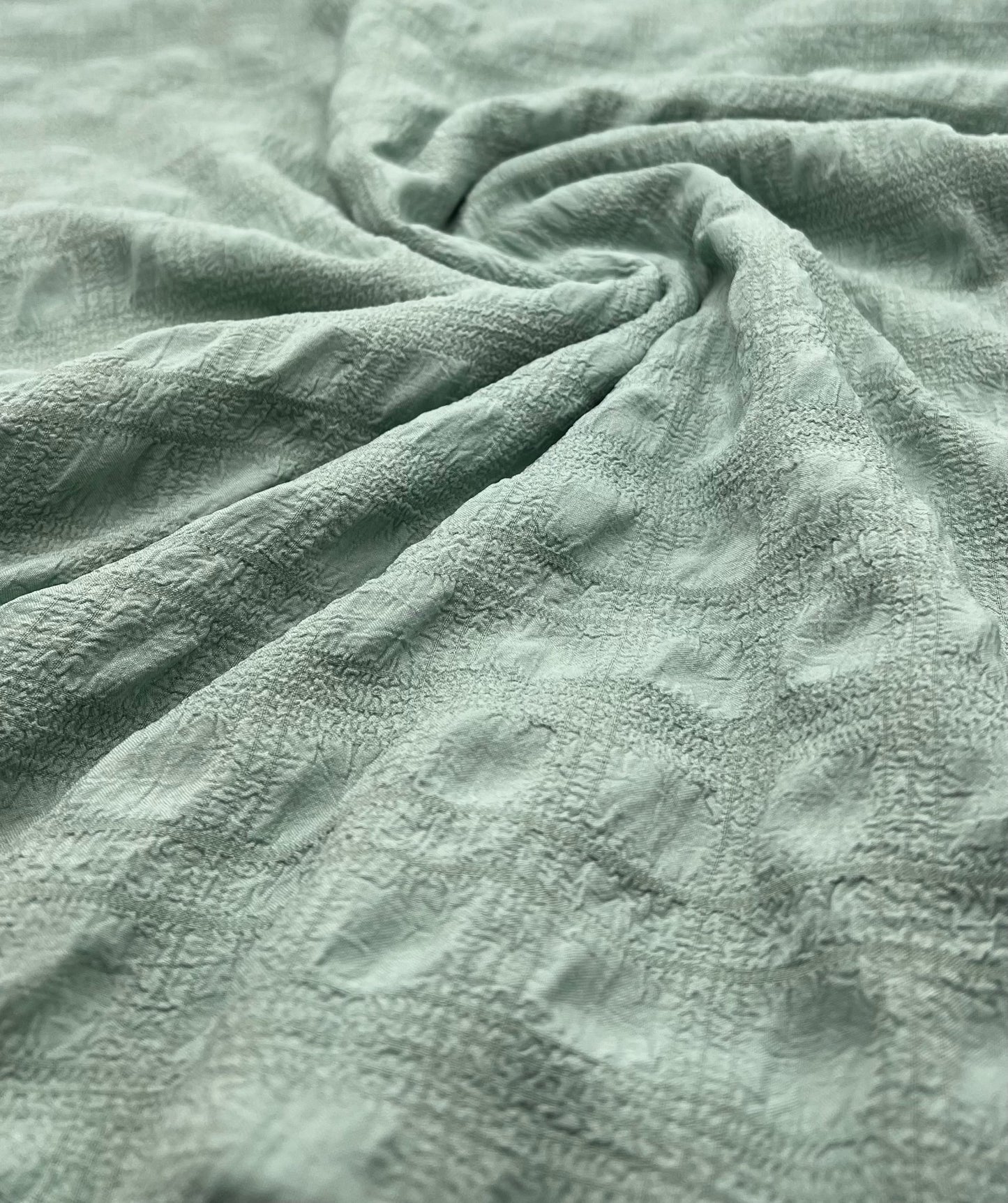 Sage Green Textured Bubble Non Stretch Fabric - T9 Fabrics
