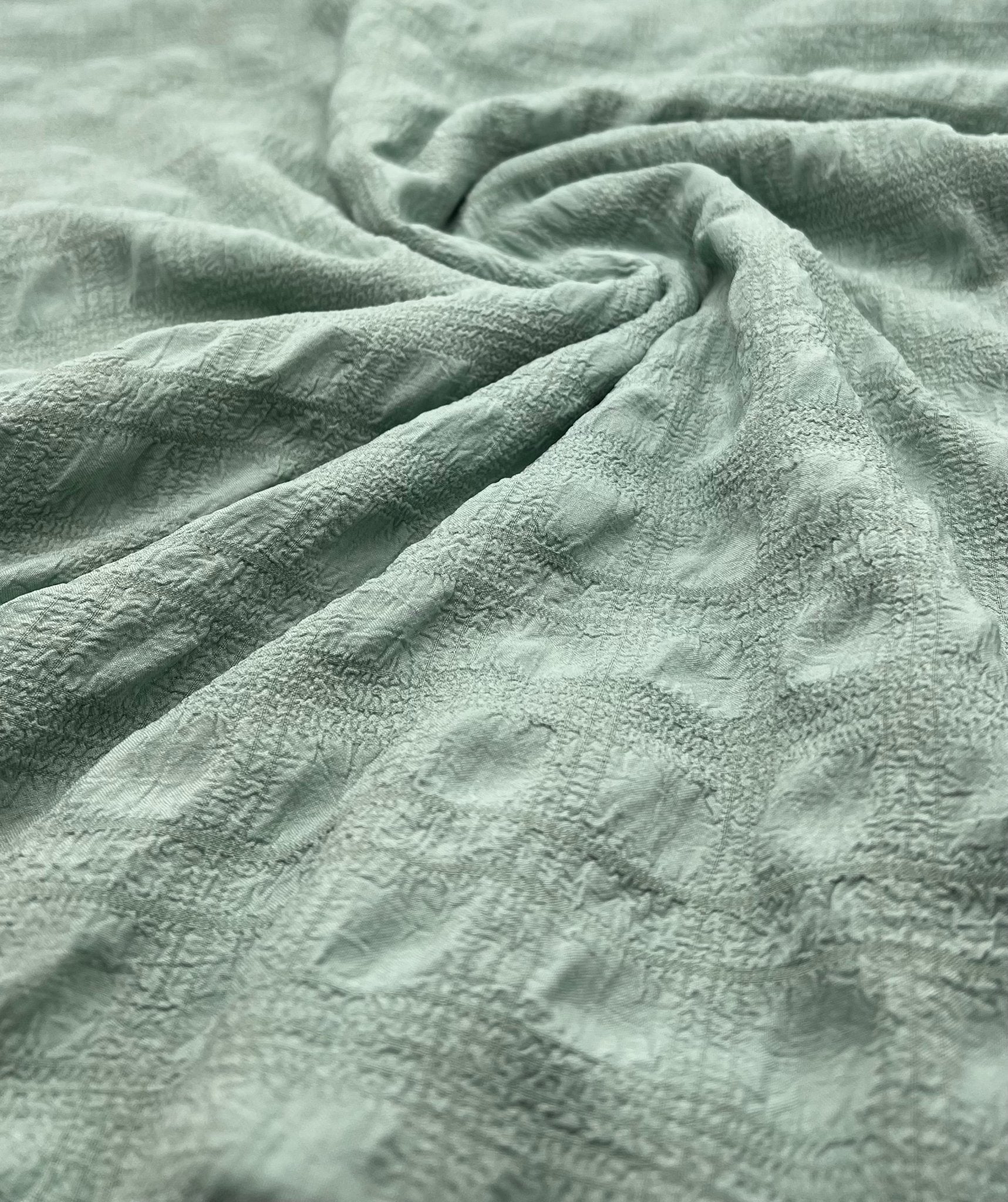 Sage Green Textured Bubble Non Stretch Fabric - T9 Fabrics