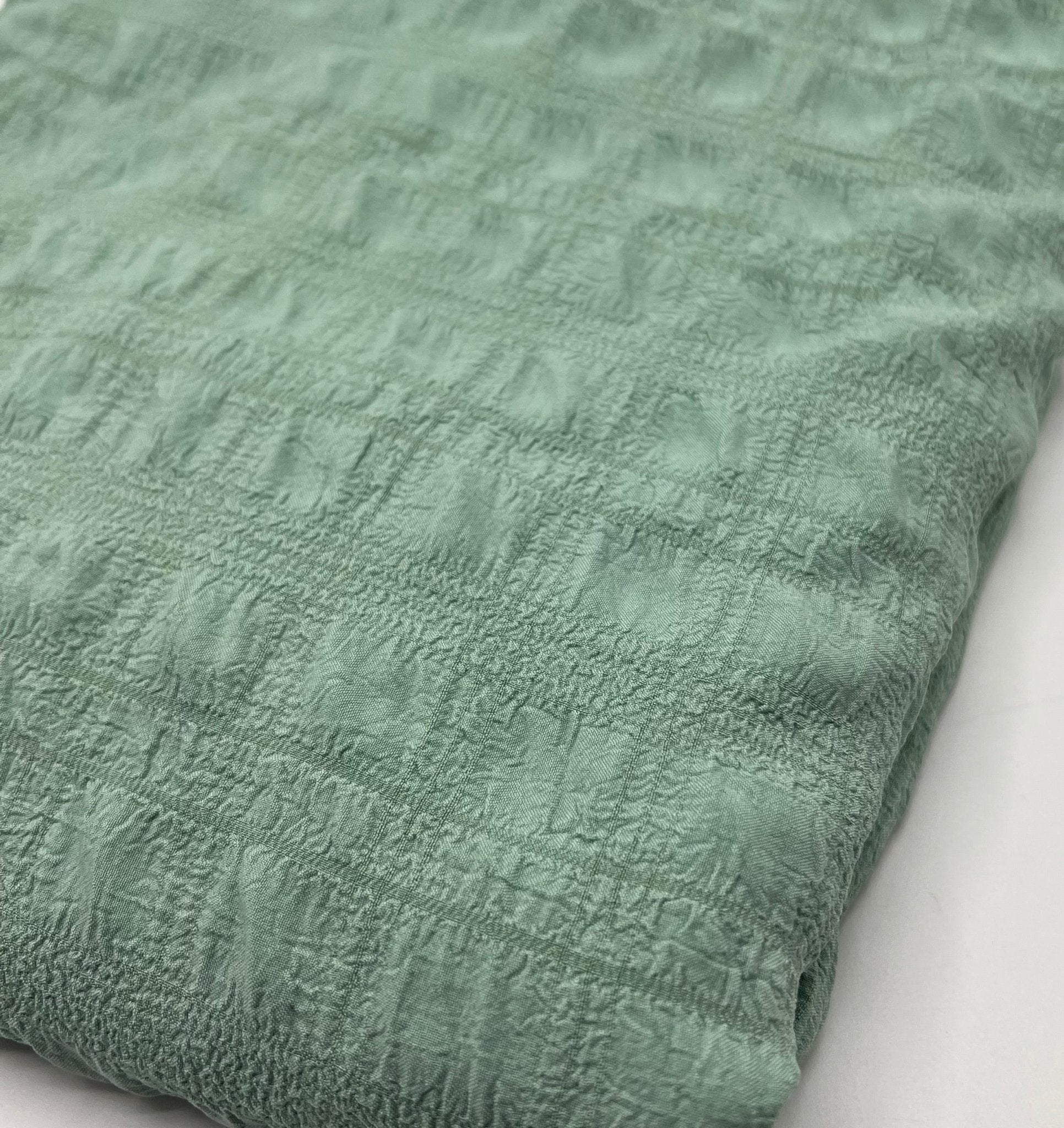 Sage Green Textured Bubble Non Stretch Fabric - T9 Fabrics