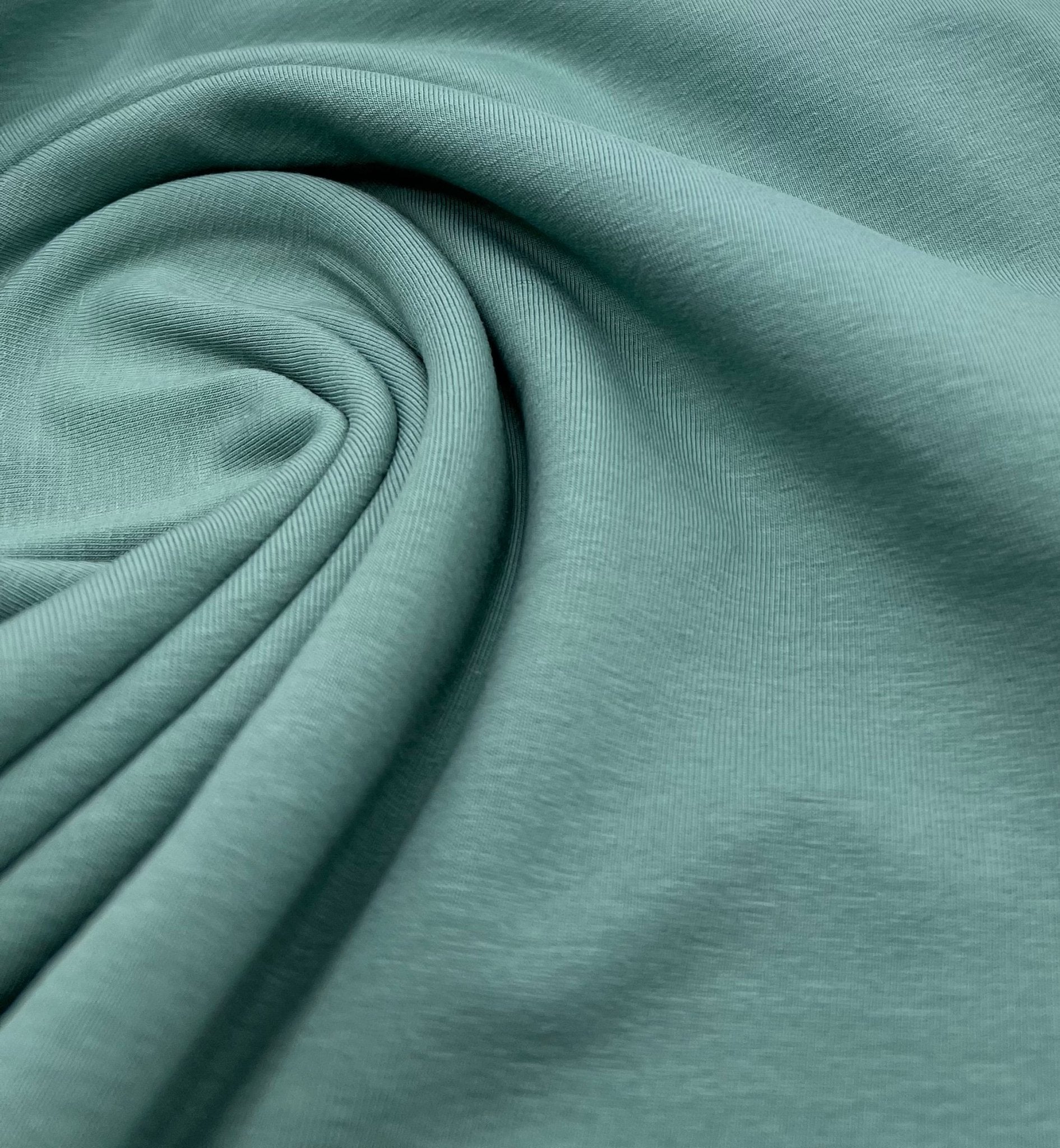 Sage Plain Cotton Stretch Jersey 240 GSM 92/8 Lycra Jersey, 4 Way Stretch, Sold By Metre - T9 Fabrics