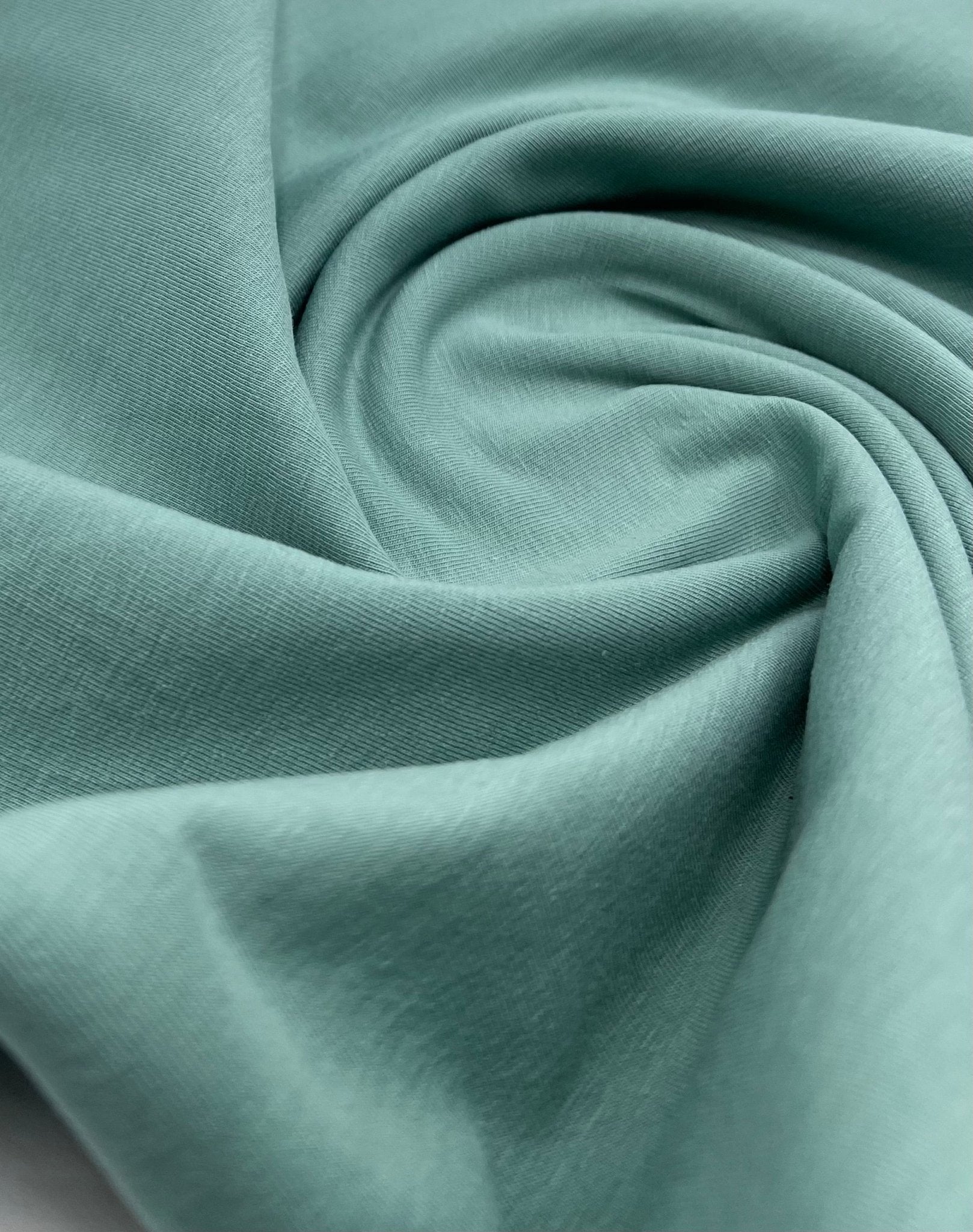 Sage Plain Cotton Stretch Jersey 240 GSM 92/8 Lycra Jersey, 4 Way Stretch, Sold By Metre - T9 Fabrics