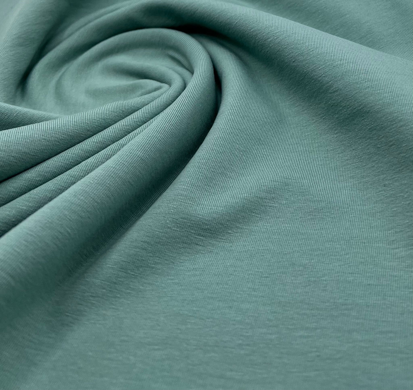 Sage Plain Cotton Stretch Jersey 240 GSM 92/8 Lycra Jersey, 4 Way Stretch, Sold By Metre - T9 Fabrics