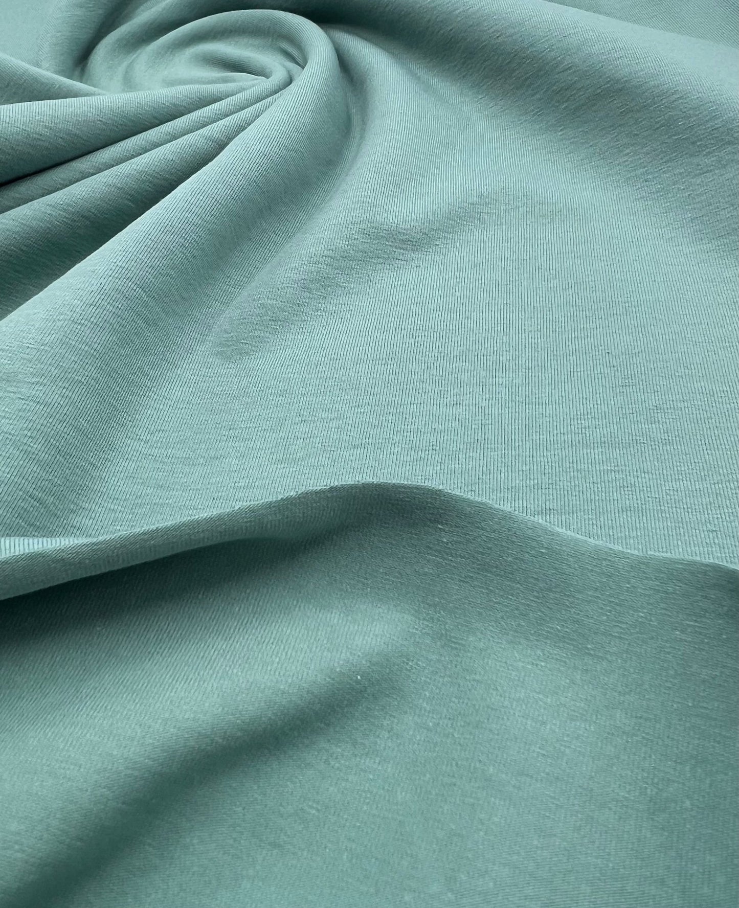 Sage Plain Cotton Stretch Jersey 240 GSM 92/8 Lycra Jersey, 4 Way Stretch, Sold By Metre - T9 Fabrics