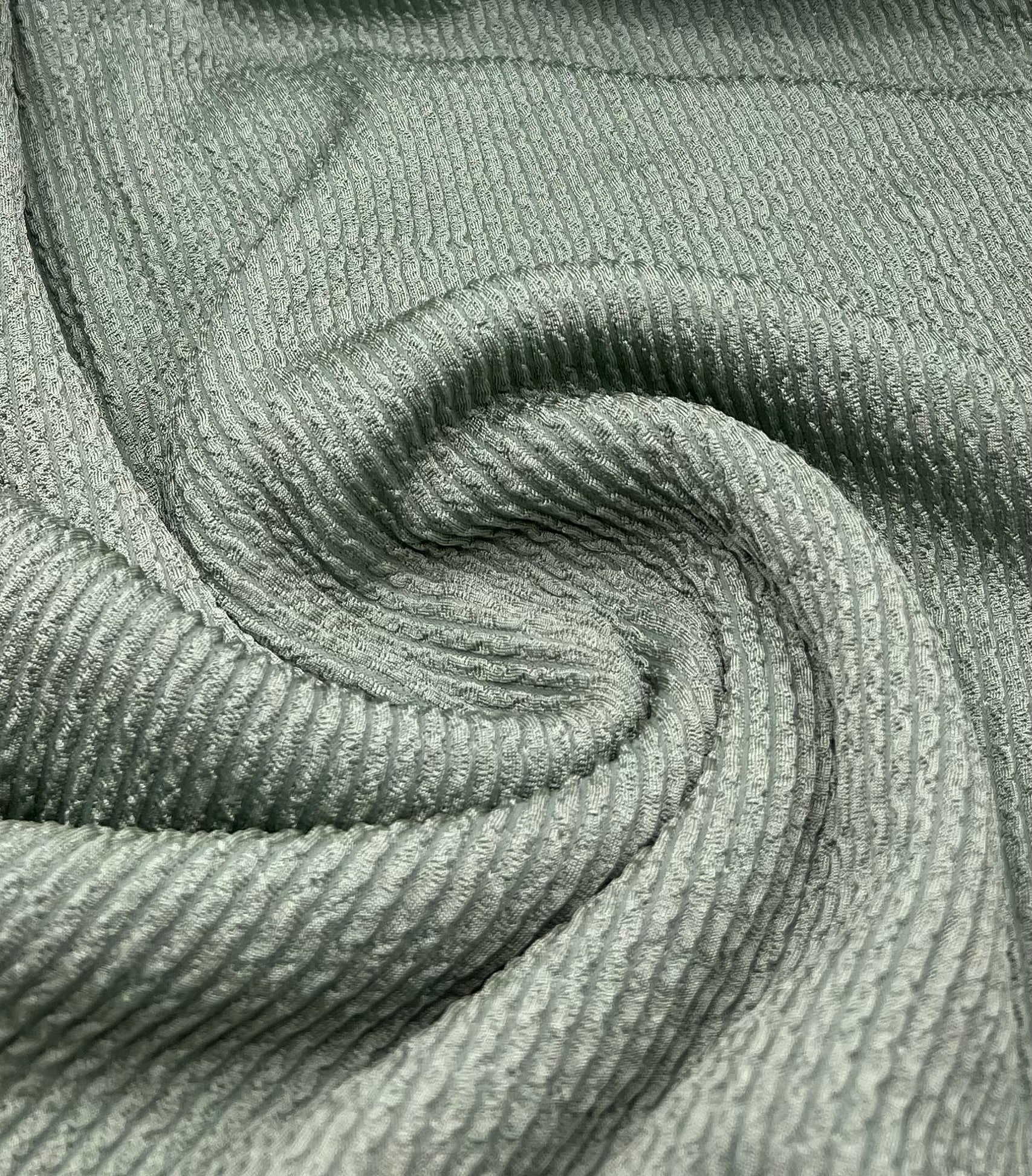 Sage Thick Rope Rib 2 Way Stretch Fabric - T9 Fabrics