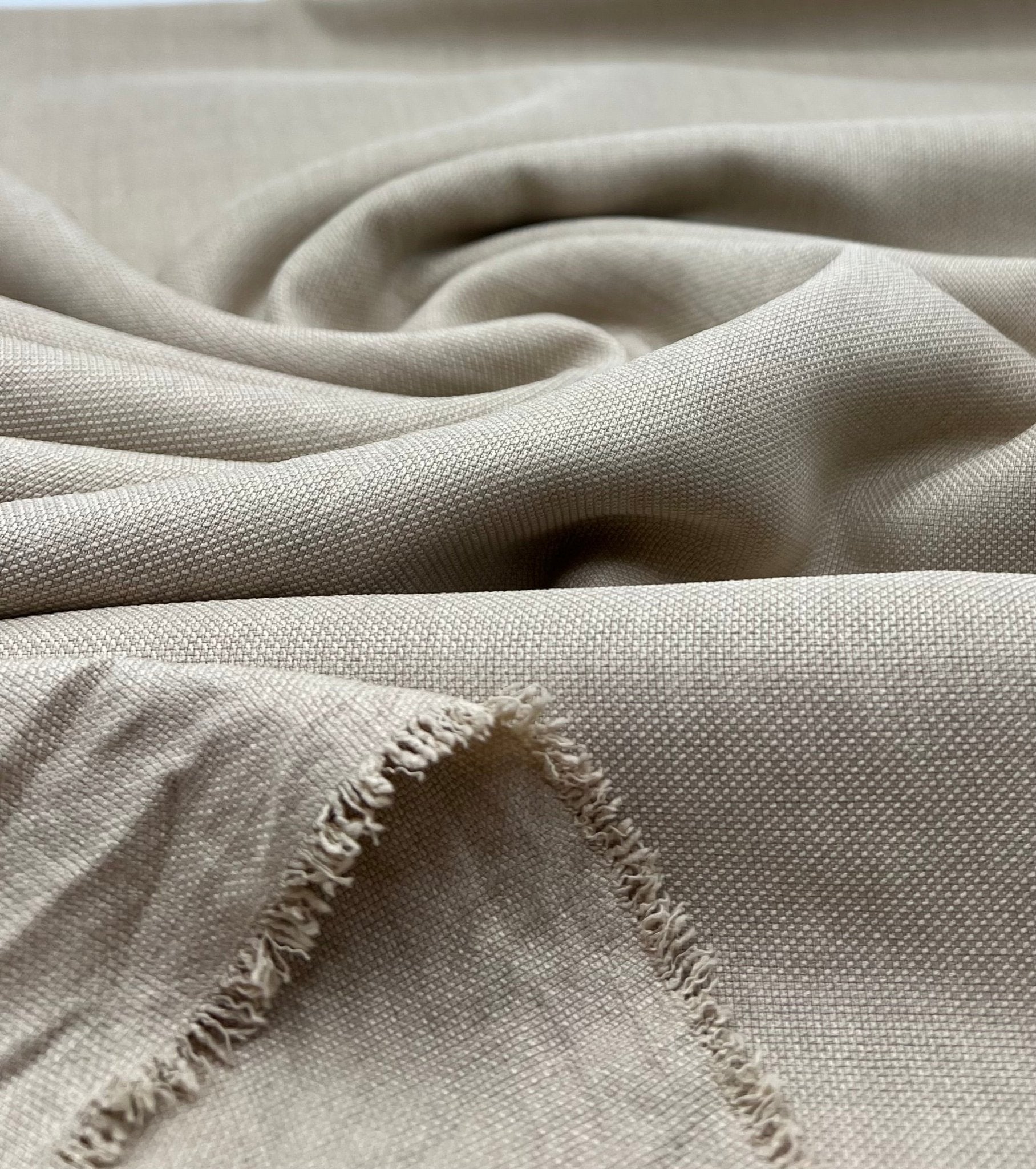 Sand Polyester Linen Non Stretch Fabric - T9 Fabrics