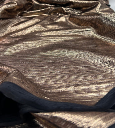 Shiny Bronze Metallic Foil Rib Fabric - T9 Fabrics