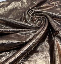 Shiny Bronze Metallic Foil Rib Fabric - T9 Fabrics