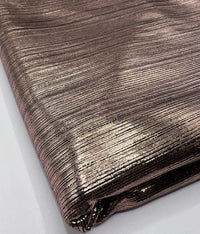 Shiny Bronze Metallic Foil Rib Fabric - T9 Fabrics