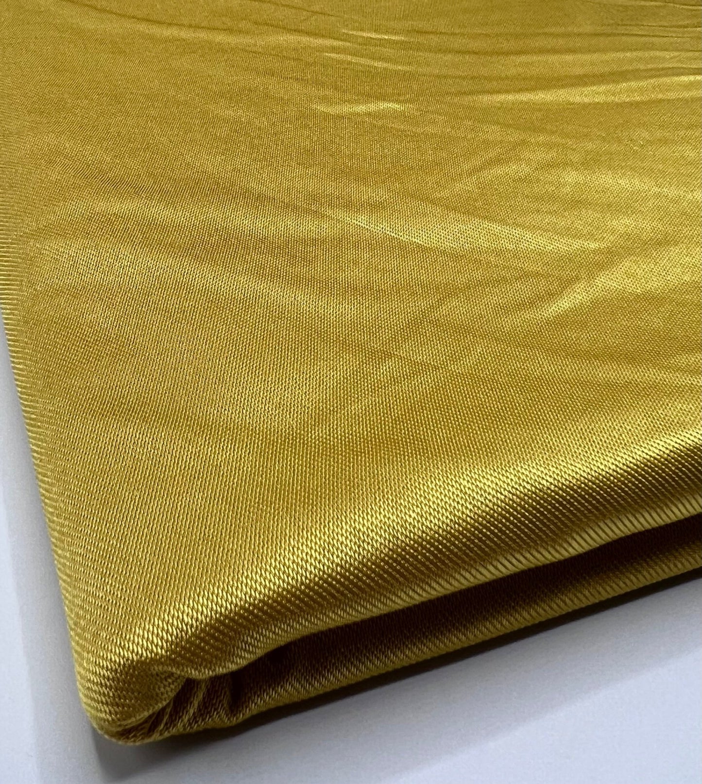 Shiny Mustard Gold Stretch Nylon Dress Craft Fabric - T9 Fabrics