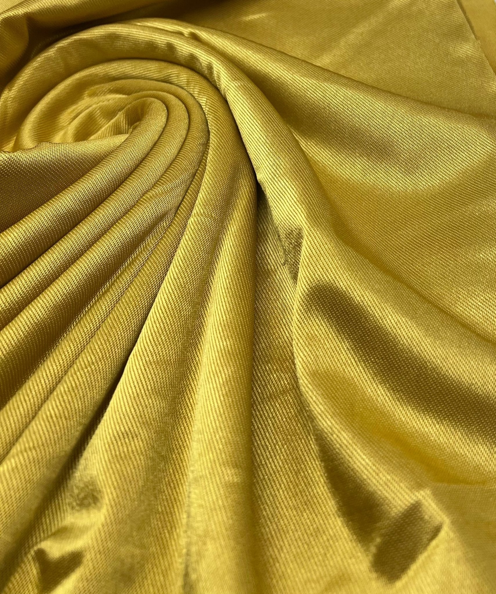 Shiny Mustard Gold Stretch Nylon Dress Craft Fabric - T9 Fabrics