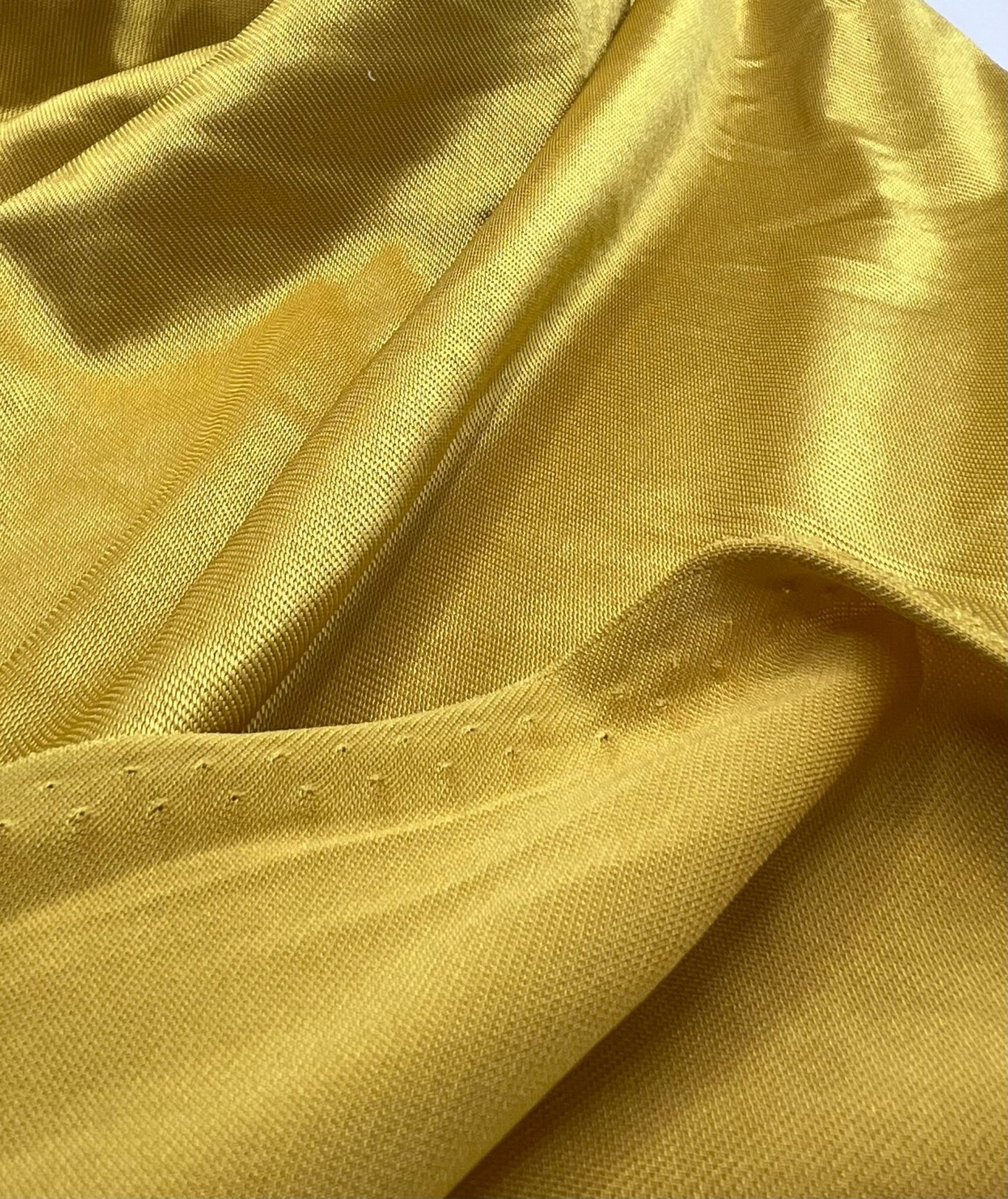 Shiny Mustard Gold Stretch Nylon Dress Craft Fabric - T9 Fabrics