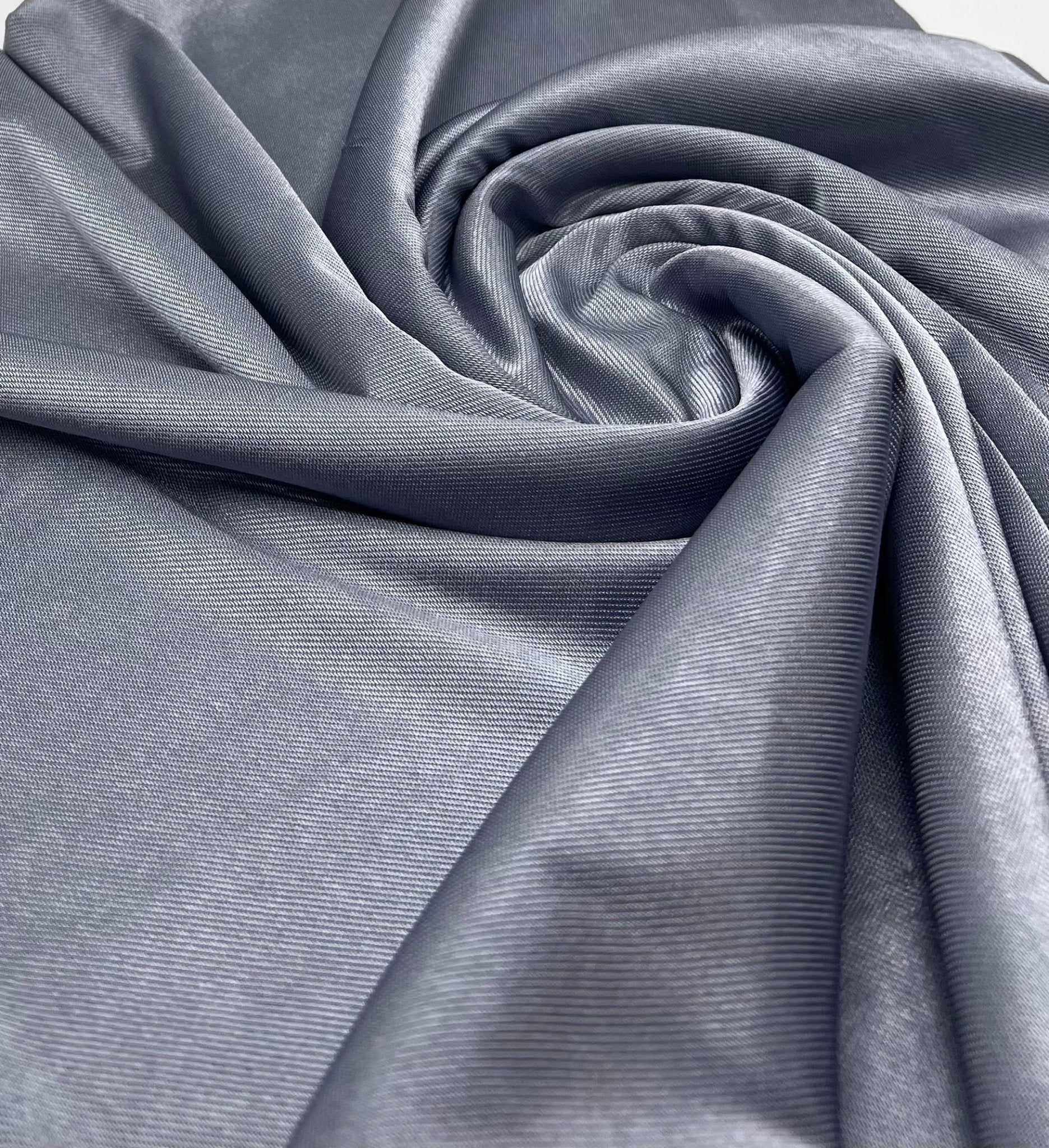 Shiny Silver Grey Stretch Nylon Dress Craft Fabric - T9 Fabrics