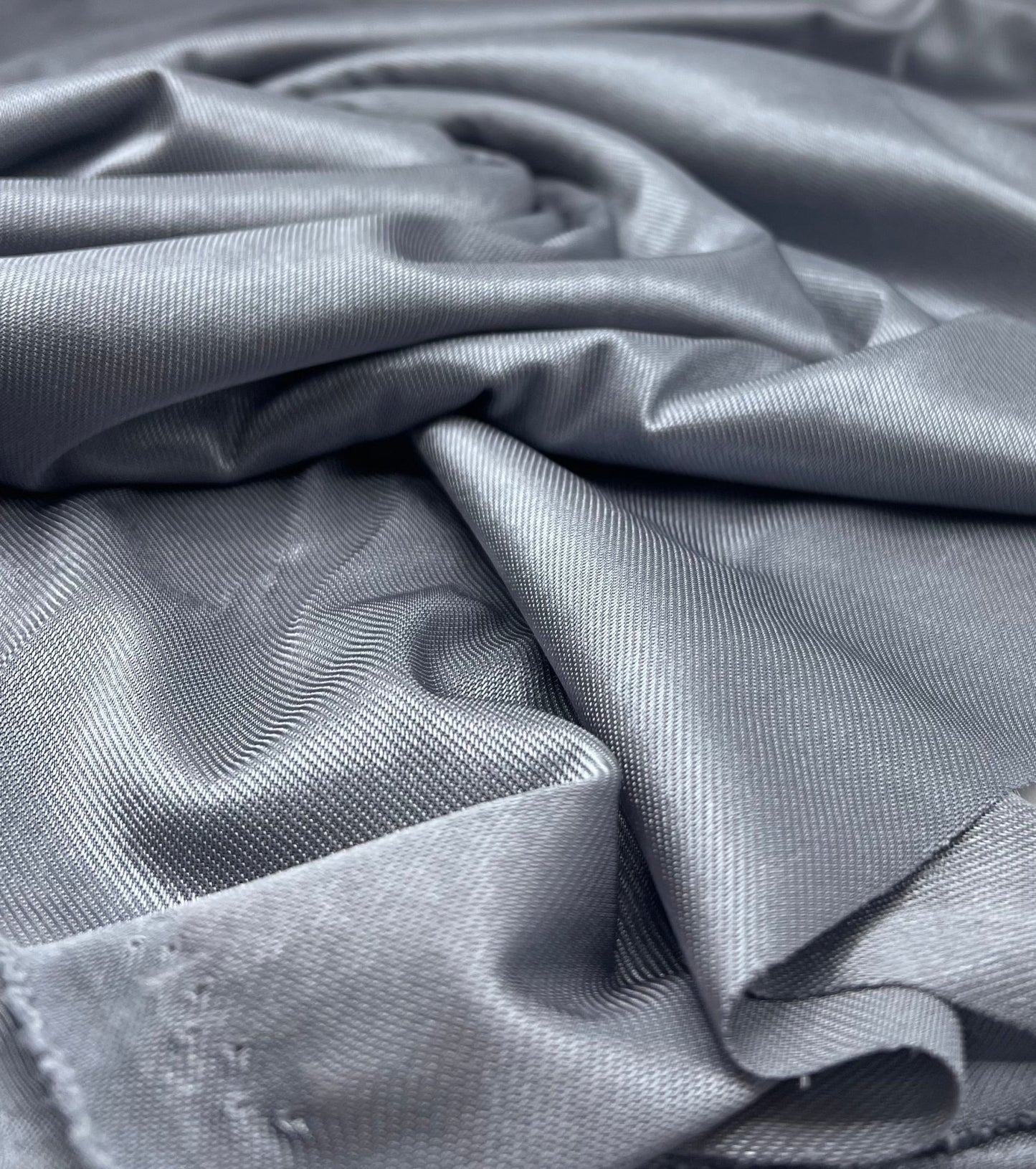 Shiny Silver Grey Stretch Nylon Dress Craft Fabric - T9 Fabrics