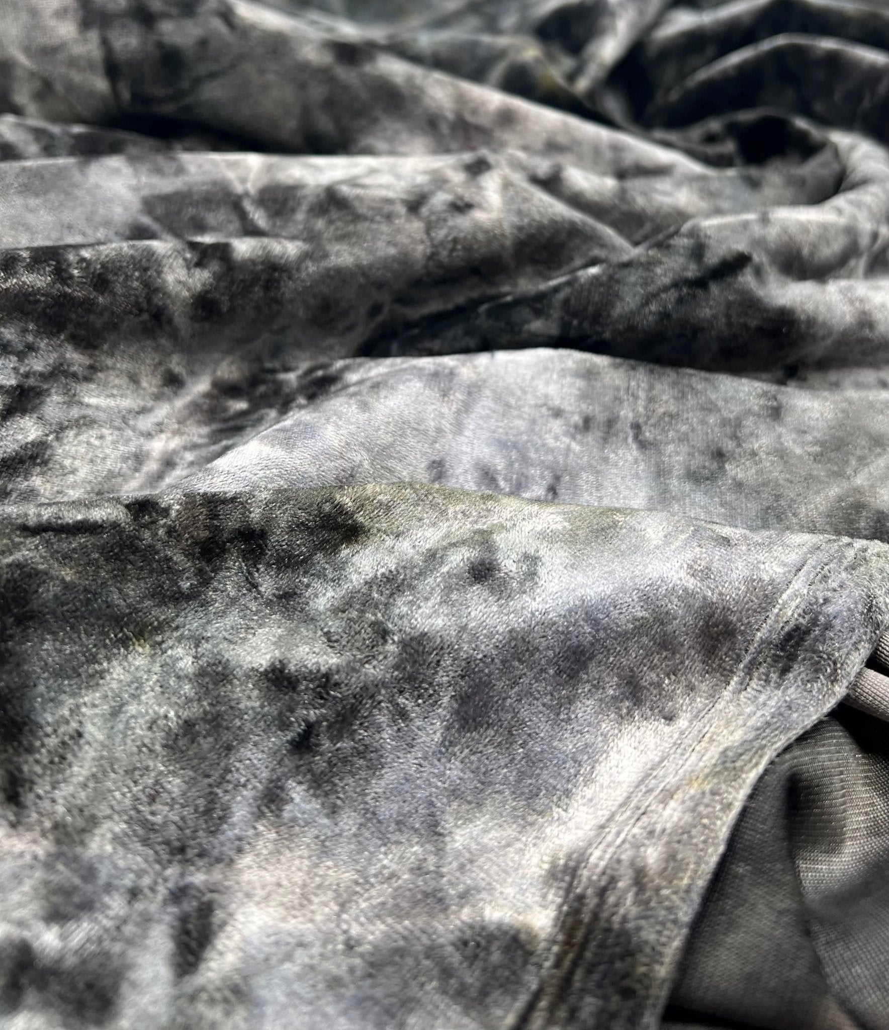 Silver Grey Crushed Velour Spandex Stretch Fabric - T9 Fabrics