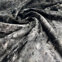 Silver Grey Crushed Velour Spandex Stretch Fabric - T9 Fabrics