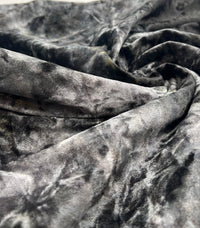 Silver Grey Crushed Velour Spandex Stretch Fabric - T9 Fabrics