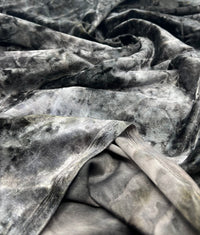 Silver Grey Crushed Velour Spandex Stretch Fabric - T9 Fabrics