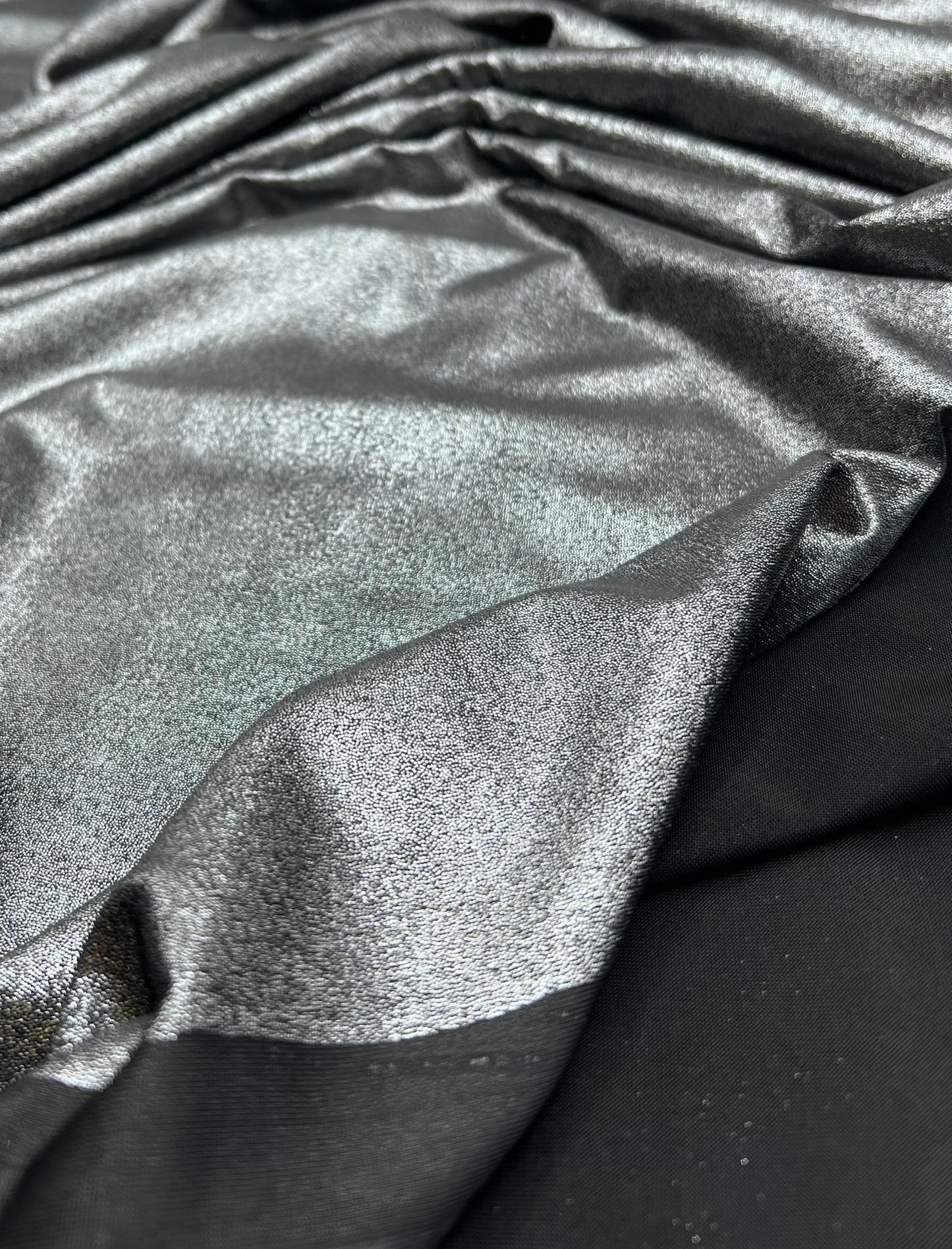 Silver Grey Shiny Foil Swimwear / Sportswear Fabric - T9 Fabrics