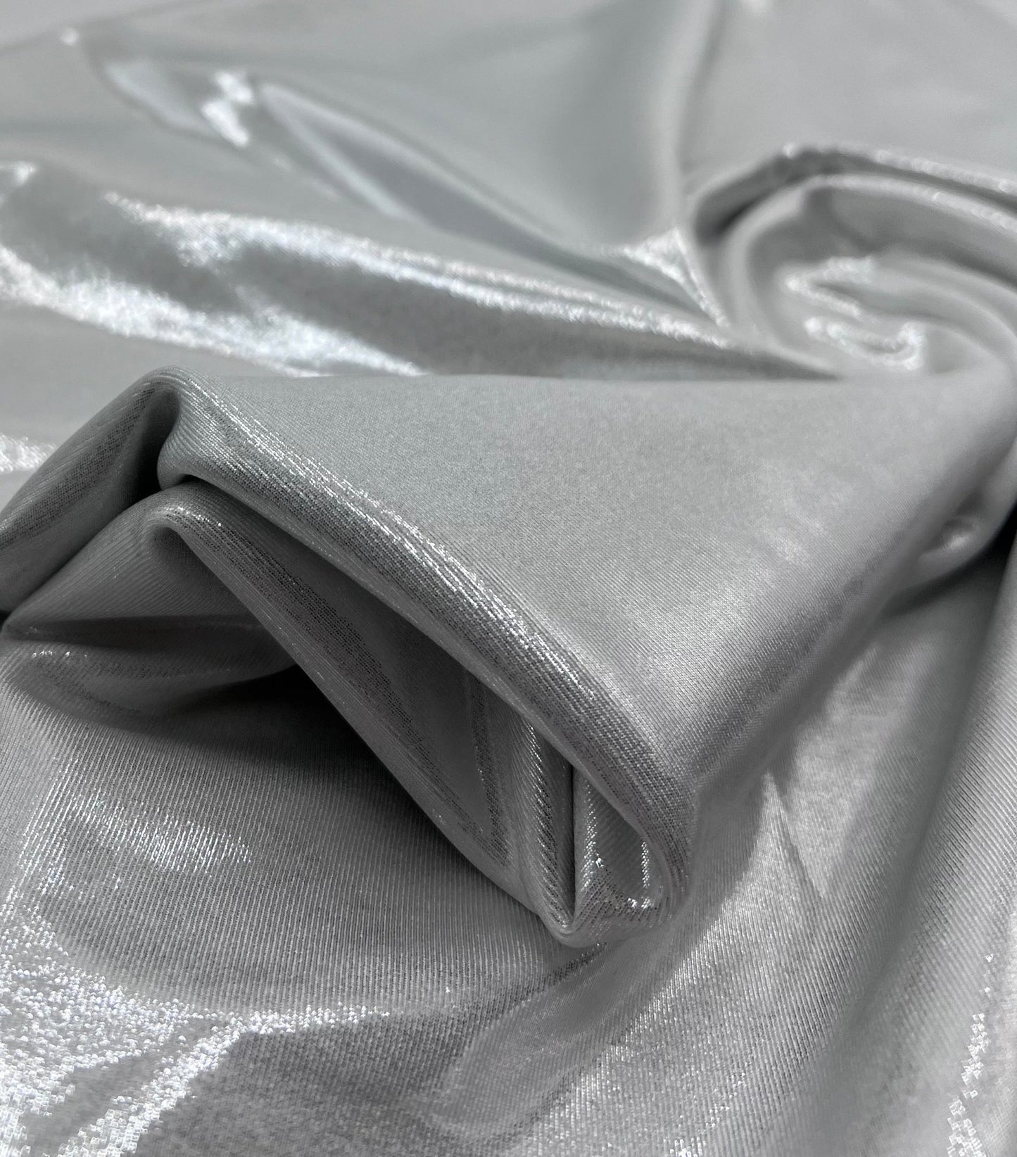 Silver Grey Shiny Foil Swimwear / Sportswear Fabric - T9 Fabrics