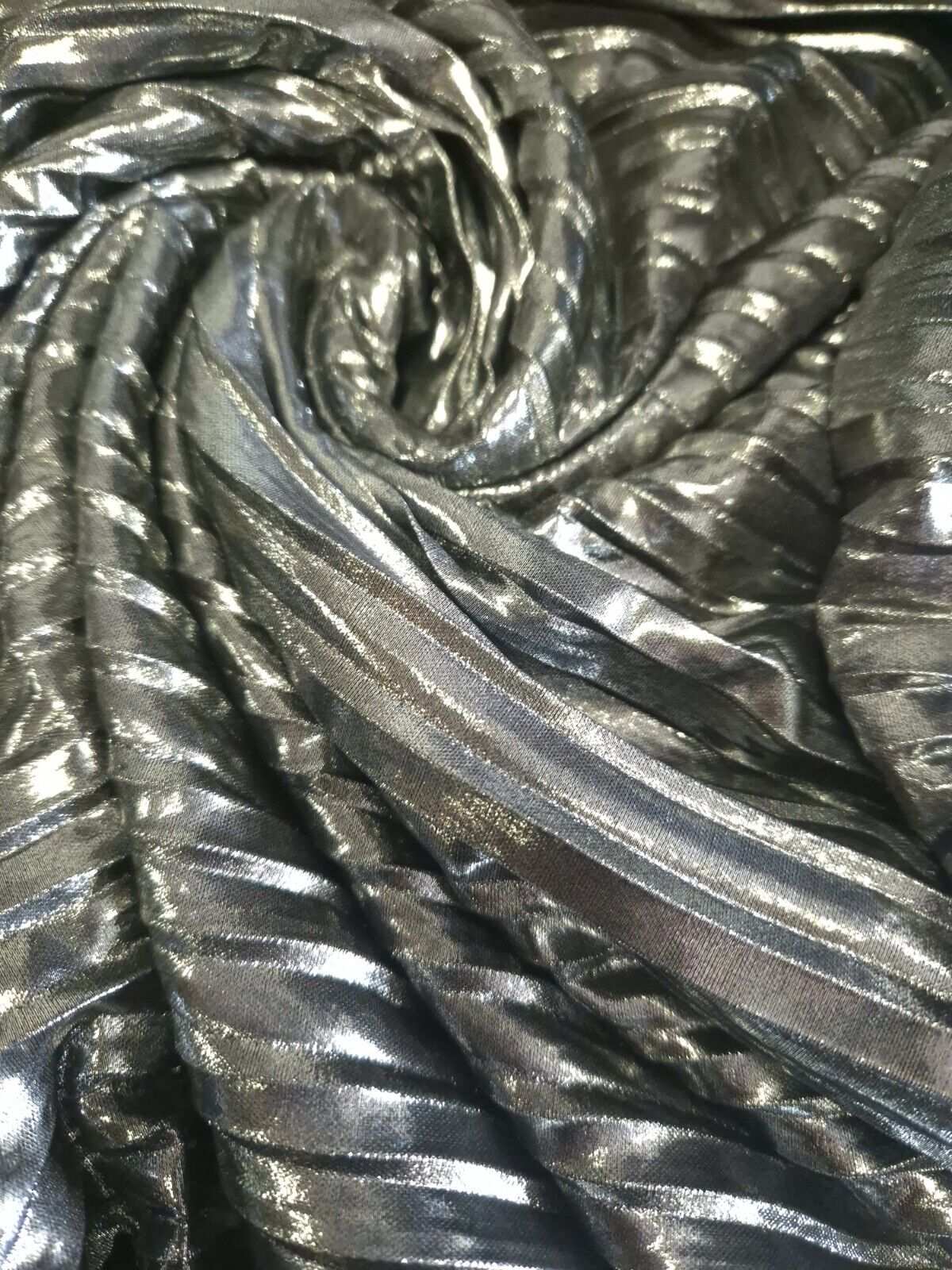 Silver Metallic Plisse Fabric - T9 Fabrics