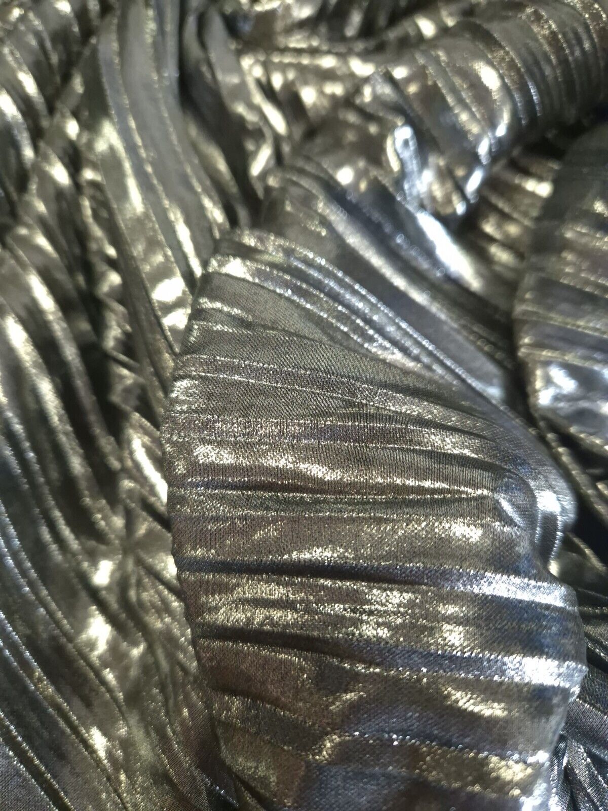 Silver Metallic Plisse Fabric - T9 Fabrics