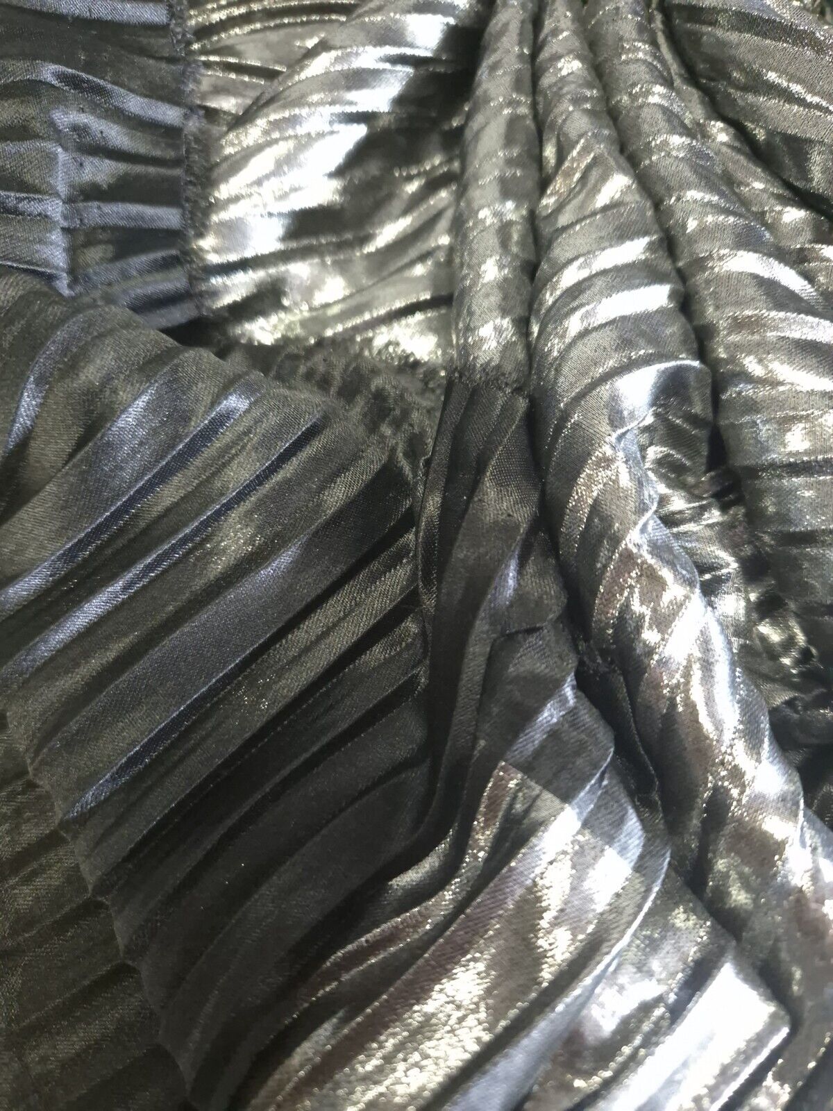 Silver Metallic Plisse Fabric - T9 Fabrics