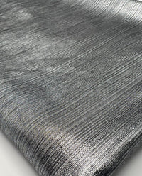 Silver On Black Metallic Foil Rib Fabric - T9 Fabrics