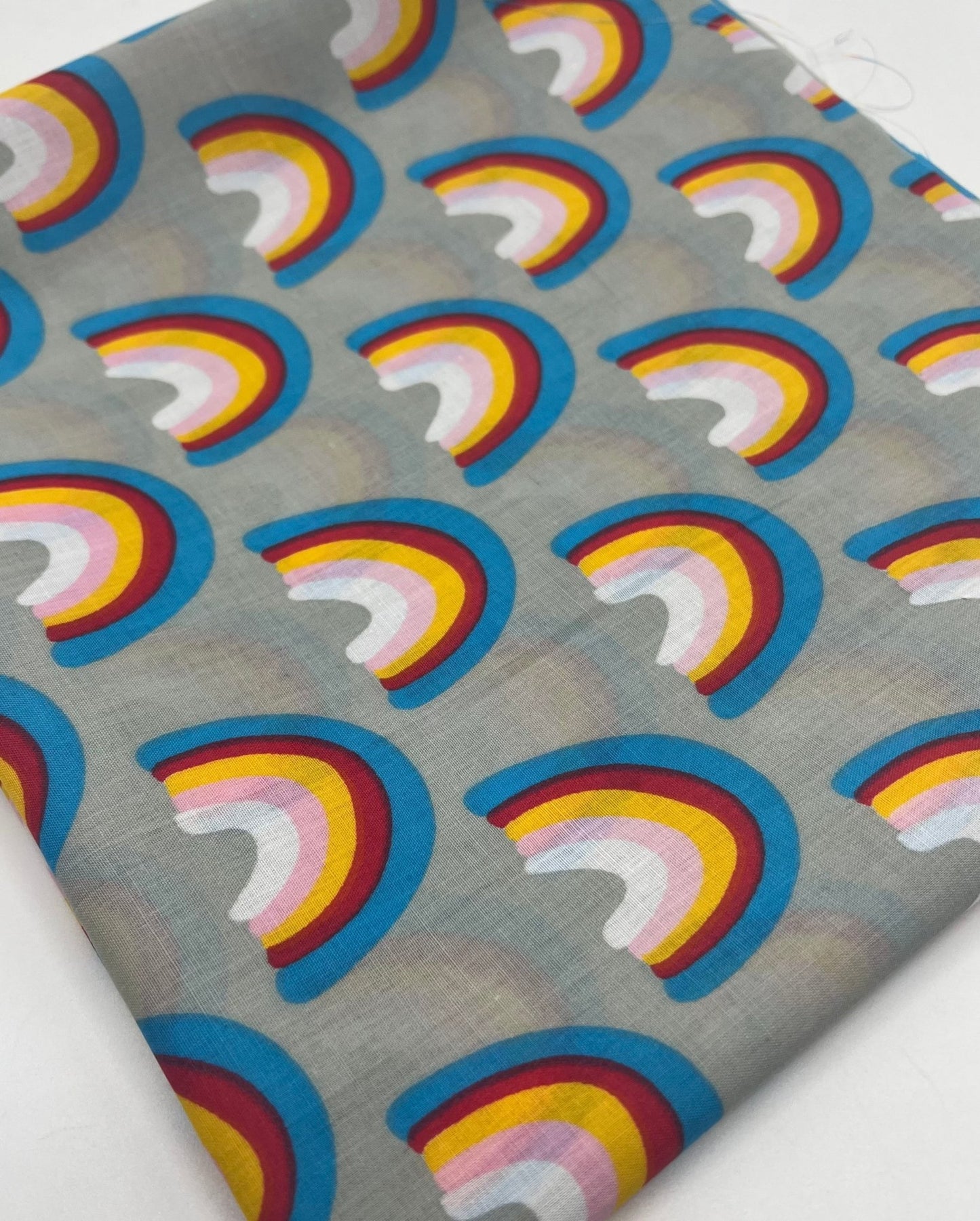 Silver Rainbow Printed Poly Cotton 90 GSM 80/20 44 Inch Non Stretch - T9 Fabrics