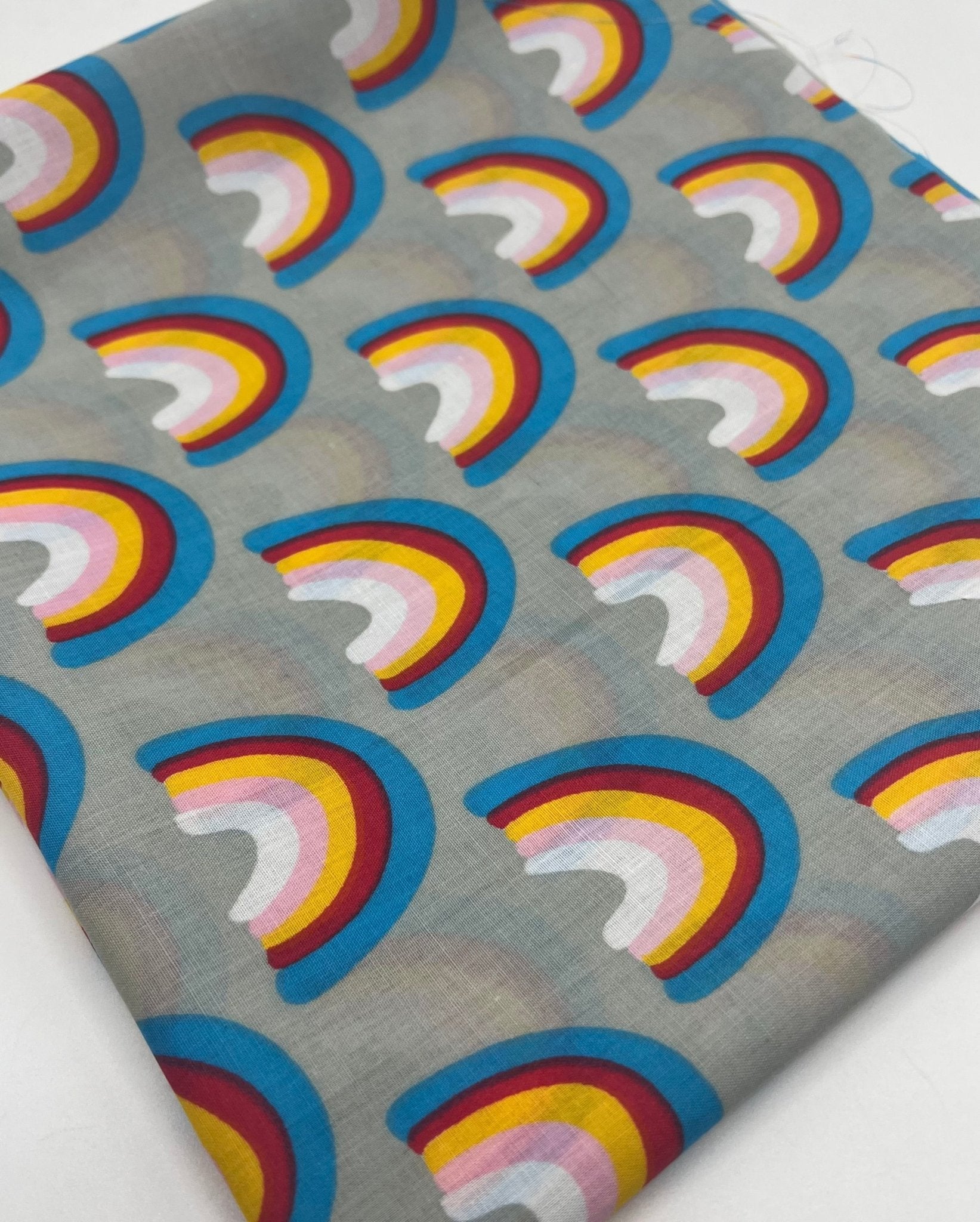 Silver Rainbow Printed Poly Cotton 90 GSM 80/20 44 Inch Non Stretch - T9 Fabrics