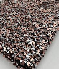 Silver Rose Gold Sequin Detail Stretch Fabric - T9 Fabrics