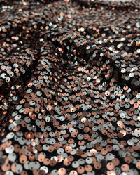 Silver Rose Gold Sequin Detail Stretch Fabric - T9 Fabrics