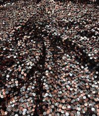 Silver Rose Gold Sequin Detail Stretch Fabric - T9 Fabrics