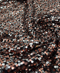 Silver Rose Gold Sequin Detail Stretch Fabric - T9 Fabrics