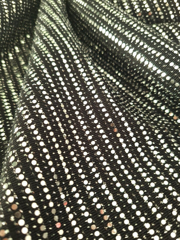 Silver Sequin Detail Lurex Fabric - T9 Fabrics