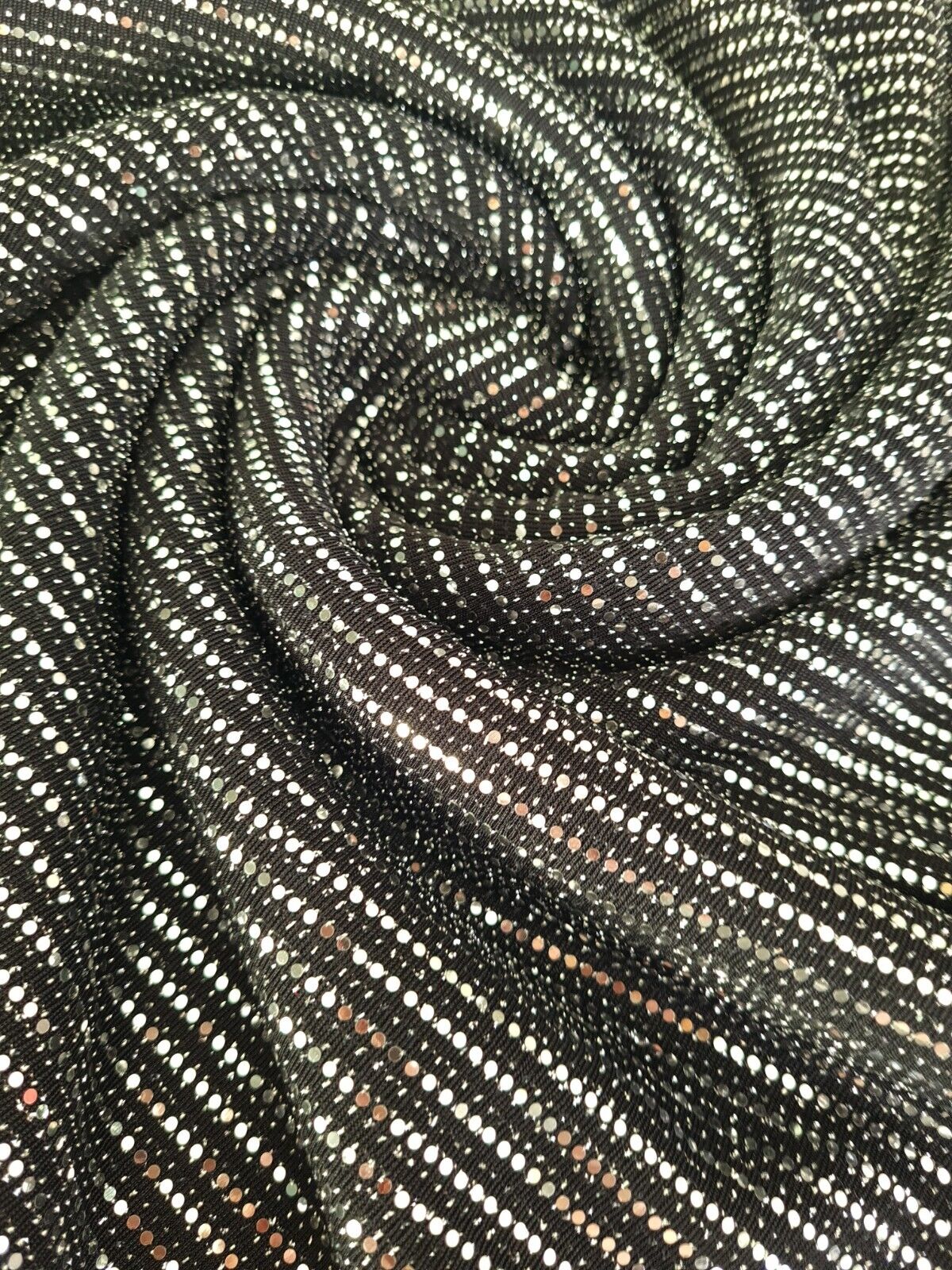 Silver Sequin Detail Lurex Fabric - T9 Fabrics