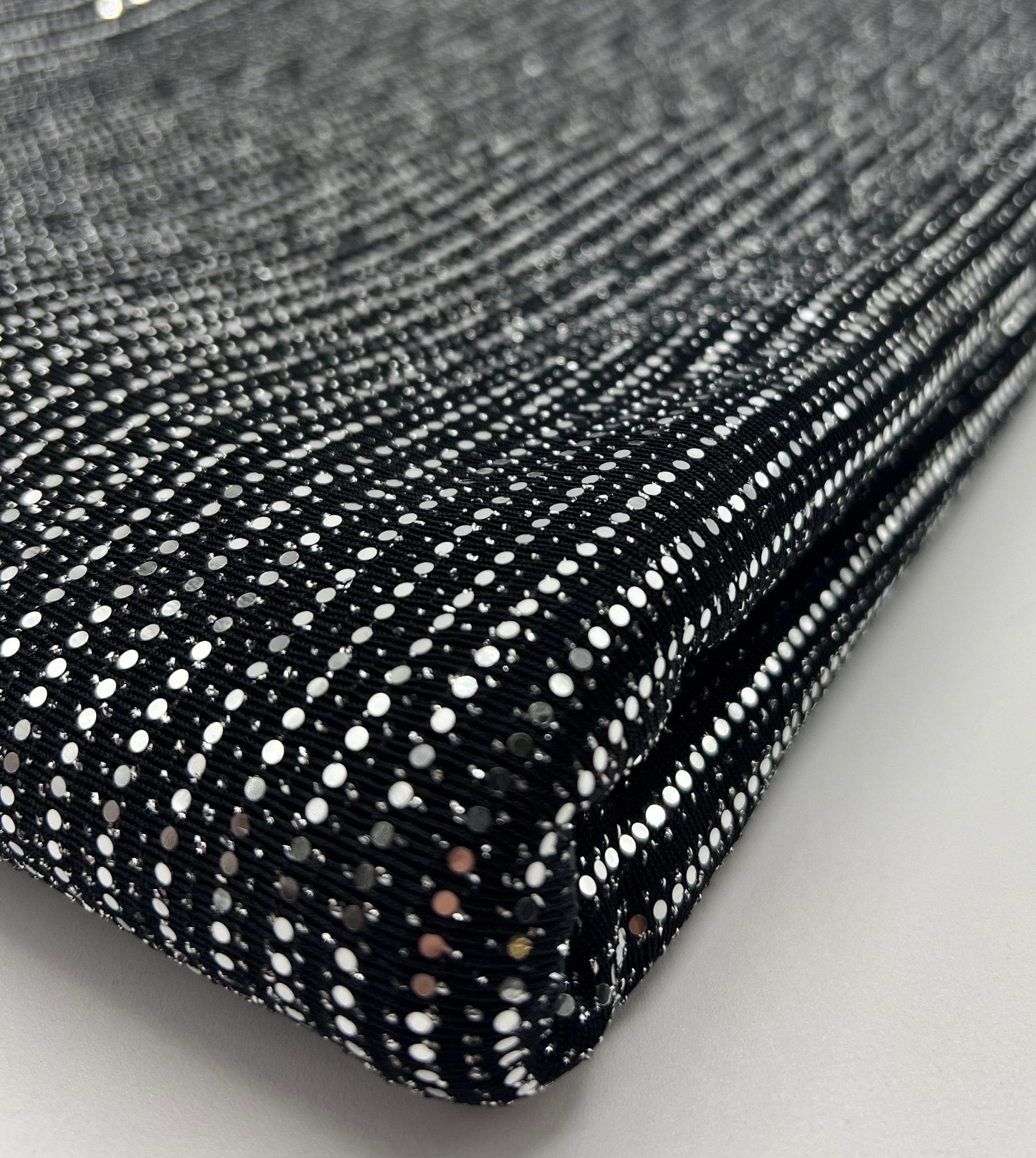Silver Sequin Nylon Metallic Sparkle Stretch Fabric - T9 Fabrics