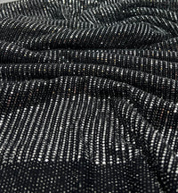 Silver Sequin Nylon Metallic Sparkle Stretch Fabric - T9 Fabrics