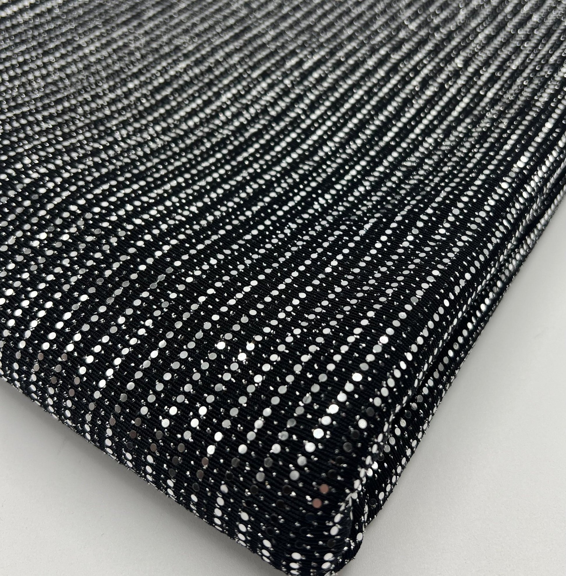 Silver Sequin Nylon Metallic Sparkle Stretch Fabric - T9 Fabrics
