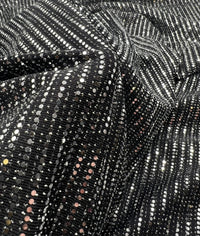 Silver Sequin Nylon Metallic Sparkle Stretch Fabric - T9 Fabrics