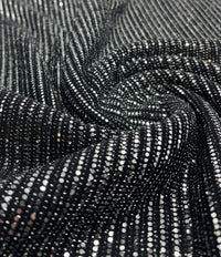 Silver Sequin Nylon Metallic Sparkle Stretch Fabric - T9 Fabrics
