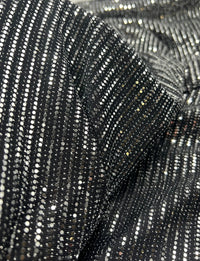 Silver Sequin Nylon Metallic Sparkle Stretch Fabric - T9 Fabrics