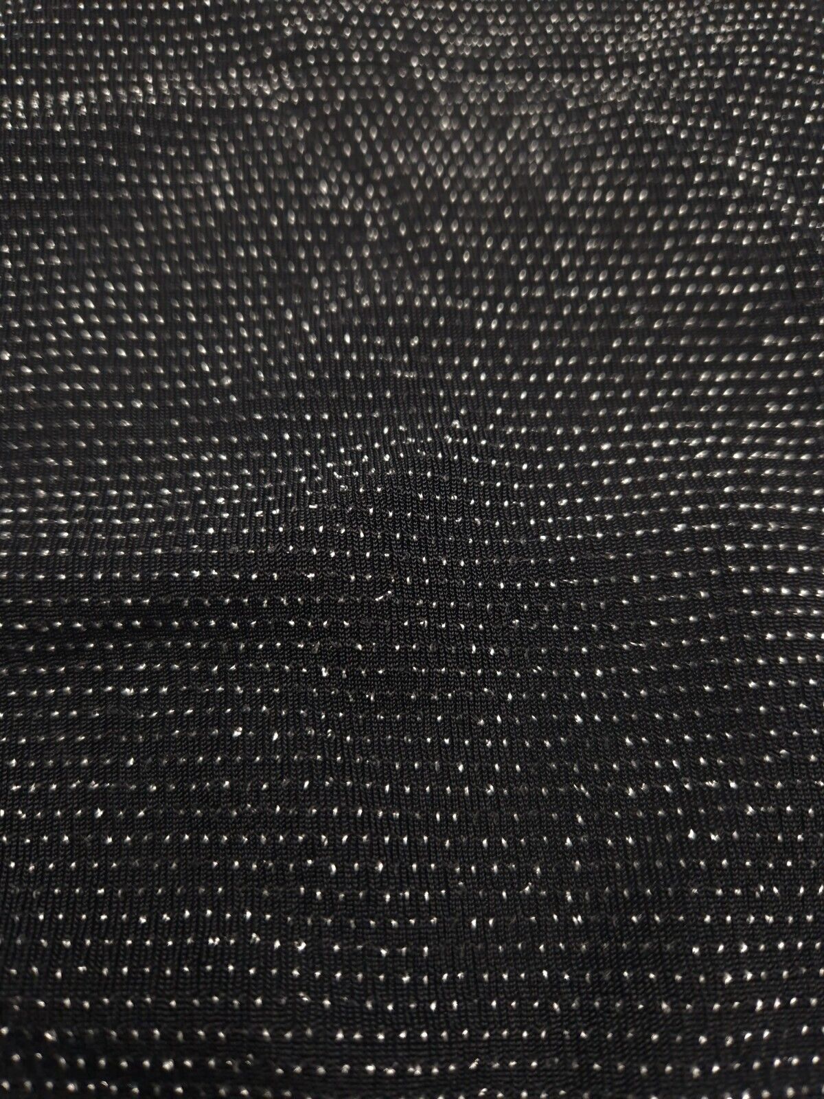 Silver Thread Detail Black Lurex Fabric - T9 Fabrics