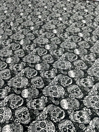 Skull Print Spun Poly Fabric - T9 Fabrics