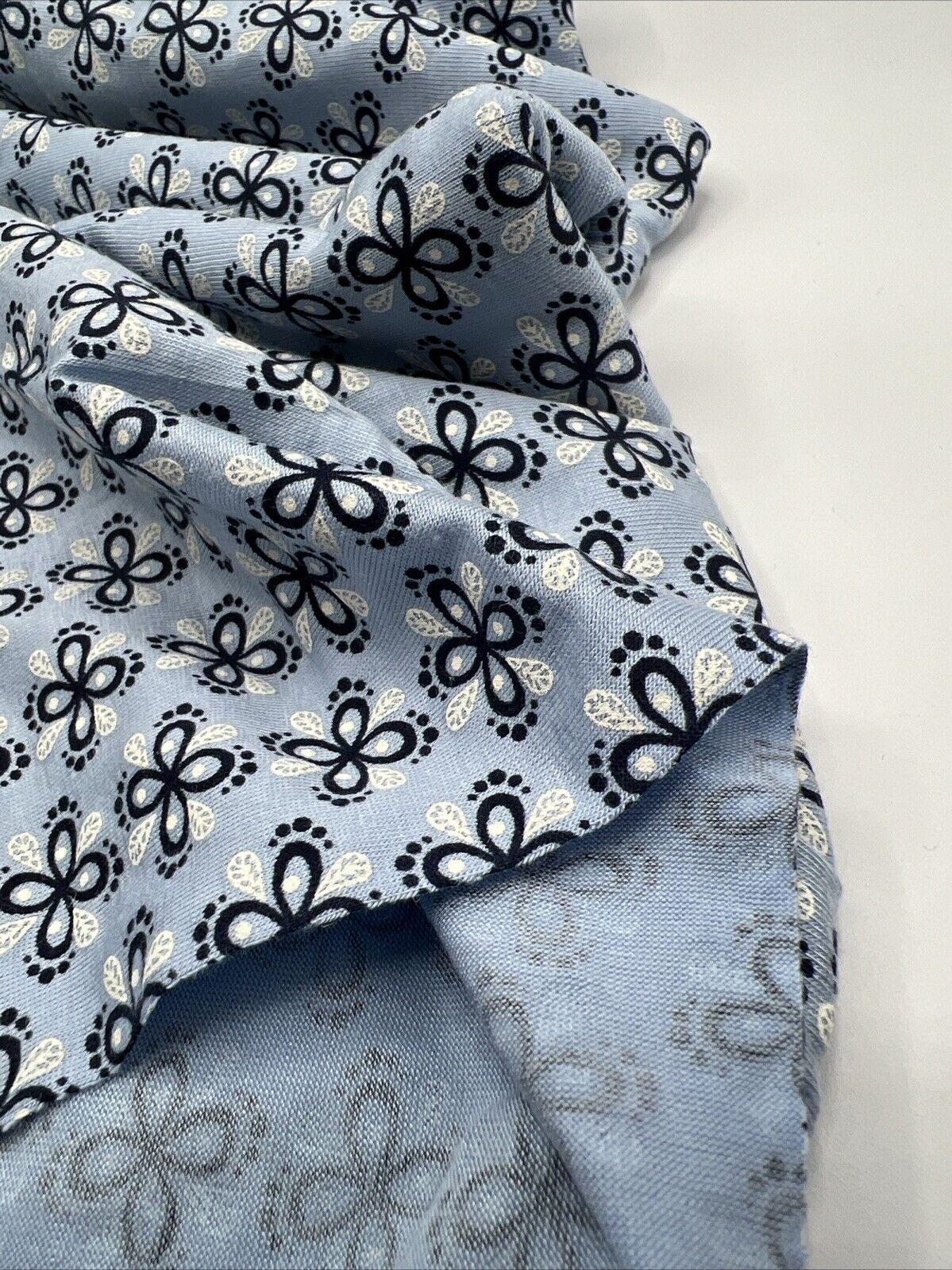 Sky Blue Floral Print Viscose Elastane Fabric - T9 Fabrics