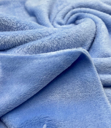 Sky Blue Super Soft Plain Cuddle Fleece Fabric Blanket Loungewear - T9 Fabrics