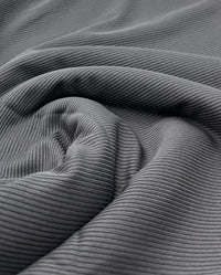 Slate Grey 2X1 Fine Rib Stretch Fabric - T9 Fabrics